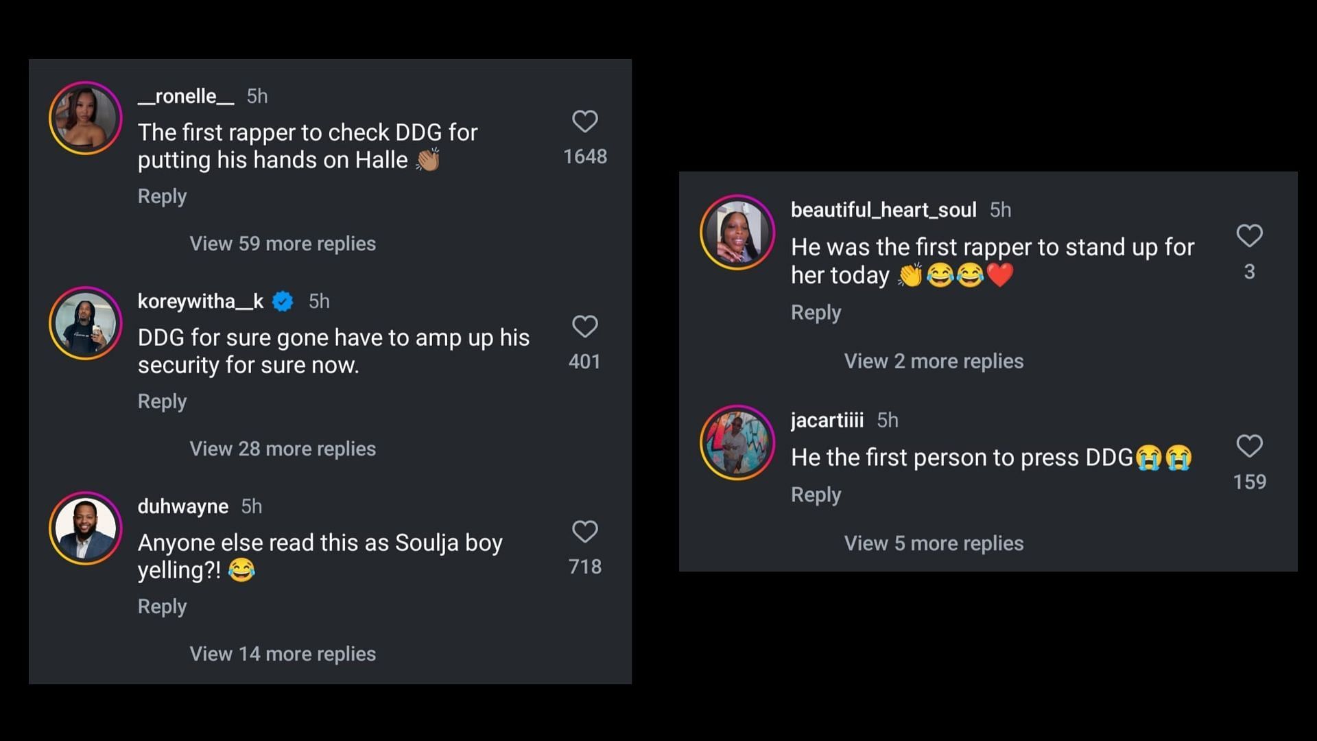 Online responses (Images via Instagram/theshaderoom)